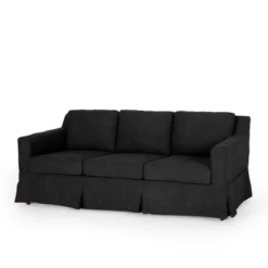 Arrastra Contemporary Fabric 3 Seater Sofa With Skirt - Christopher Knight Home -Living Furniture GUEST 65ffc232 5e6e 487a 8cc4 9e95f992bcbe