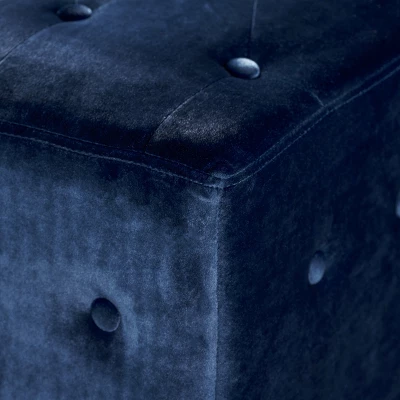 Esther Tufted Ottoman Navy Blue - Christopher Knight Home 2 Esther Tufted Ottoman Navy Blue - Christopher Knight Home - Image 2