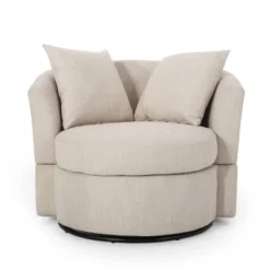 Smyrna Contemporary Upholstered Swivel Club Chair - Christopher Knight Home -Living Furniture GUEST 66c8e5ef c4eb 4c64 aff4 7bfdc243a331