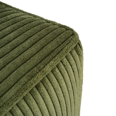 Christopher Knight Home Hayes Corduroy And Wood Square Accent Ottoman, Olive Green 6 Christopher Knight Home Hayes Corduroy And Wood Square Accent Ottoman, Olive Green - Image 6