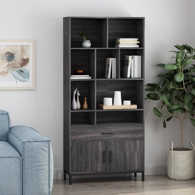 67.25" Gallatin Contemporary Cube Unit Bookcase Dark Gray - Christopher Knight Home 1 67.25" Gallatin Contemporary Cube Unit Bookcase Dark Gray - Christopher Knight Home