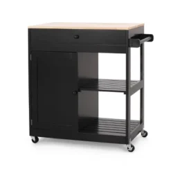Telfair Kitchen Cart With Wheels - Christopher Knight Home -Living Furniture GUEST 684ef63a 4385 4a6d 92a1 f737cf2be1d0