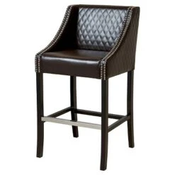 28" Milano Quilted Bonded Leather Barstool - Christopher Knight Home -Living Furniture GUEST 68c3a3d6 a774 4c02 a769 6fe9370bbac1