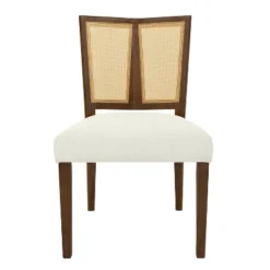 Christopher Knight Home Hassan Rubberwood Upholstered Dining Chairs With Cane Webbing(Set Of 2) -Living Furniture GUEST 6914b651 6188 4c26 9b07 c5712a58b01c