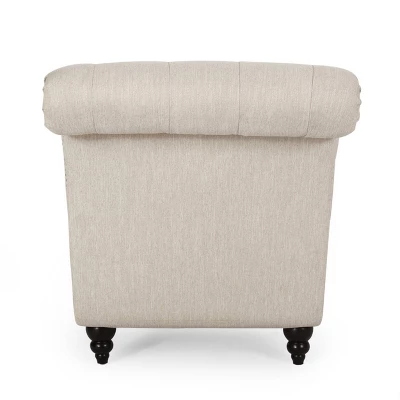 Varnell Contemporary Fabric Button Tufted Chaise Lounge Beige/Dark Brown - Christopher Knight Home 5 Varnell Contemporary Fabric Button Tufted Chaise Lounge Beige/Dark Brown - Christopher Knight Home - Image 5