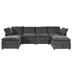 Christopher Knight Home Hars 126" Modular Sectional Sofa With Double Layer Seat Cushions And Storage -Living Furniture GUEST 6a1459b8 1ed8 41d0 baae d2192d9ce77e