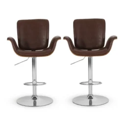 2pc Romer Mid Century Modern Bentwood Adjustable Swivel Counter Height Barstools - Christopher Knight Home -Living Furniture GUEST 6a6e52f7 1860 418c b983 d5cdd998dc8a