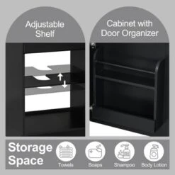 20"W Bathroom Vanity With Ceramic Sink, Bathroom Cabinet With Storage Rack, Adjustable Shelf And Soft Closing Door-Christopher Knight Home -Living Furniture GUEST 6acb84e2 0ff4 4320 98f1 57e6d77c44d7