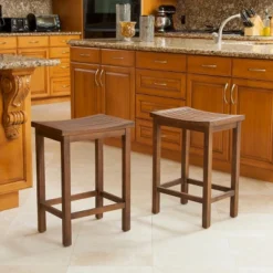 Set Of 2 Easton Slat 24" Counter Height Barstool Mahogany - Christopher Knight Home -Living Furniture GUEST 6b68bf52 e52b 4c0e ab41 ccd70bb0eb8a