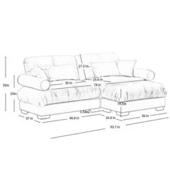 Christopher Knight Home Alger 93.7" Oversized Velvet L-Sectional Sofa With Ottoman -Living Furniture GUEST 6b7a7350 4b9e 40e5 8cf8 4956ac96e9ba