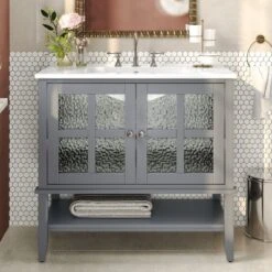 Christopher Knight Home Birgit 36" Modern Bathroom Vanity With Ceramic Sink And Adjustable Shelf 16 Christopher Knight Home Birgit 36" Modern Bathroom Vanity With Ceramic Sink And Adjustable Shelf -Living Furniture GUEST 6ba094e4 8498 4d84 998b b1fab165dc7d