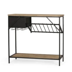 Boster Boho Industrial 8 Bottle Wine Rack Console Table With Storage Natural/Black - Christopher Knight Home 14 Boster Boho Industrial 8 Bottle Wine Rack Console Table With Storage Natural/Black - Christopher Knight Home -Living Furniture GUEST 6bc38db1 f0a2 41ad 9059 0a197a241c13