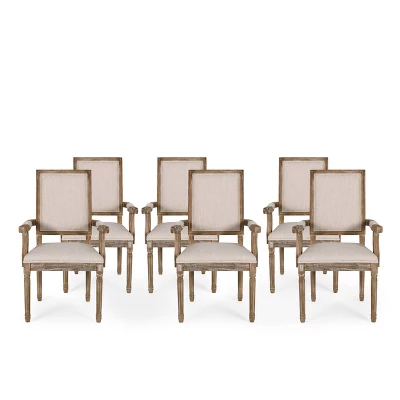 Set Of 6 Maria French Country Wood Upholstered Dining Chairs - Christopher Knight Home 1 Set Of 6 Maria French Country Wood Upholstered Dining Chairs - Christopher Knight Home