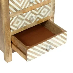 Sandia Handcrafted Boho 4 Drawer Mango Wood Nightstand Natural/White - Christopher Knight Home -Living Furniture GUEST 6c9879d1 0914 4449 b64e 5873eda311e4