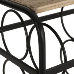 Rauser Modern Industrial 6 Bottle Tabletop Wine Rack Natural/Black - Christopher Knight Home -Living Furniture GUEST 6cbbabf6 9901 4ff6 829a 0b2f36945761