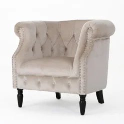 Akira New Velvet Club Chair - Christopher Knight Home -Living Furniture GUEST 6de6336a 8ce4 4357 bf42 359b5af31d3a