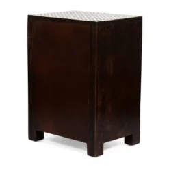 Benewah Handcrafted Boho 3 Drawer Mango Wood Nightstand Dark Walnut/Black/White - Christopher Knight Home -Living Furniture GUEST 6e52e176 ad77 4885 a125 64799e9b26cd