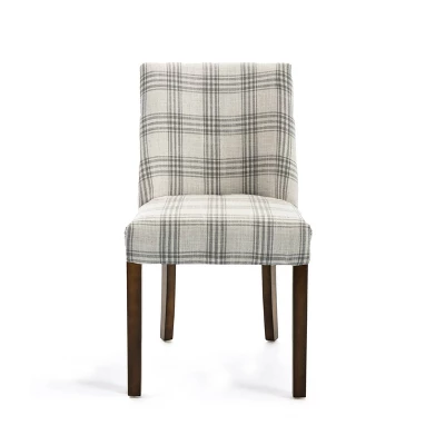 2pk Harman Contemporary Upholstered Plaid Dining Chairs Gray/Light Beige/Brown - Christopher Knight Home 2 2pk Harman Contemporary Upholstered Plaid Dining Chairs Gray/Light Beige/Brown - Christopher Knight Home - Image 2