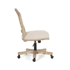 Scilley French Country Upholstered Swivel Office Chair - Christopher Knight Home -Living Furniture GUEST 6f2b76f8 aa3e 4242 903a 3105a1048275