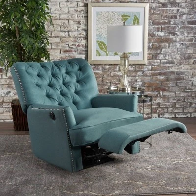Salomo Tufted Fabric Power Recliner - Christopher Knight Home 3 Salomo Tufted Fabric Power Recliner - Christopher Knight Home - Image 3