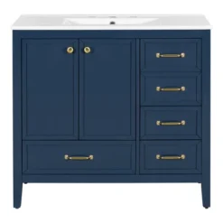 Christopher Knight Home Bathroom Vanity With Ceramic Sink, Bathroom Cabinet With Soft-Closing Door, Drawers Of Different Sizes, Solid Wood Frame & Leg -Living Furniture GUEST 6fd358a5 9091 4958 a216 70d6c9976705