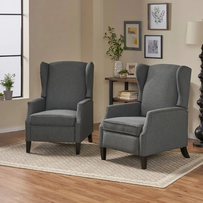 Set Of 2 Wescott Contemporary Fabric Recliners - Christopher Knight Home 1 Set Of 2 Wescott Contemporary Fabric Recliners - Christopher Knight Home