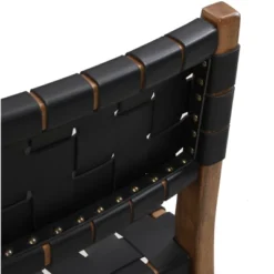 Christopher Knight Home Cassius Woven Faux Leather Rubberwood Dining Chair (Set Of 2) -Living Furniture GUEST 70930dd7 1416 4406 a179 e4615ba8e29b