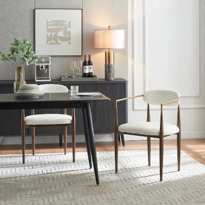 Christopher Knight Home Grov Upholstered Boucle Iron Dining Chair (Set Of 2), Beige And Gold 1 Christopher Knight Home Grov Upholstered Boucle Iron Dining Chair (Set Of 2), Beige And Gold