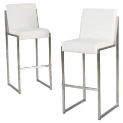 Set Of 2 29.50" Vasilus Bonded Leather Barstool - Christopher Knight Home -Living Furniture GUEST 715c1db2 5b99 4ea4 b790 d0c9a4baa487
