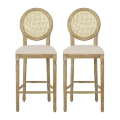 2pc Epworth French Country Wooden Barstools With Upholstered Seating - Christopher Knight Home 8 2pc Epworth French Country Wooden Barstools With Upholstered Seating - Christopher Knight Home -Living Furniture GUEST 719e2a65 fa4d 4397 aa88 d0ba93cc6959