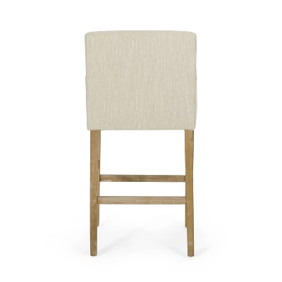 Set Of 2 30.5" Armga Contemporary Fabric Upholstered Wood Counter Height Barstools - Christopher Knight Home 4 Set Of 2 30.5" Armga Contemporary Fabric Upholstered Wood Counter Height Barstools - Christopher Knight Home - Image 4