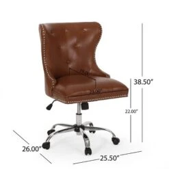 Bedell Contemporary Tufted Swivel Office Chair - Christopher Knight Home -Living Furniture GUEST 72598c80 17ba 4564 97e0 2e945c3aec64