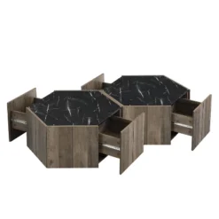 Christopher Knight Home Nirae Rustic Hexagonal Coffee Table With Drawers -Living Furniture GUEST 72738d93 f65c 44aa 8f38 770076e849ad