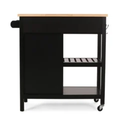 Byway Contemporary Kitchen Cart With Wheels Black/Natural - Christopher Knight Home 19 Byway Contemporary Kitchen Cart With Wheels Black/Natural - Christopher Knight Home -Living Furniture GUEST 74579f90 25c7 47eb ab7e 598780ec4714