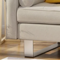 Typhaine Modern Fabric Chaise Loveseat Beige - Christopher Knight Home 6 Typhaine Modern Fabric Chaise Loveseat Beige - Christopher Knight Home -Living Furniture GUEST 75396e10 b4df 4828 83a9 6b1a4297b873