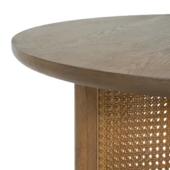 Christopher Knight Home Nova Farmhouse Rattan Rubberwood Round Coffee Table With Criss Cross Design -Living Furniture GUEST 7598c5d1 296d 4b67 9d47 fcda2d570887