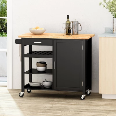 Westcliffe Contemporary Kitchen Cart With Wheels - Christopher Knight Home 1 Westcliffe Contemporary Kitchen Cart With Wheels - Christopher Knight Home