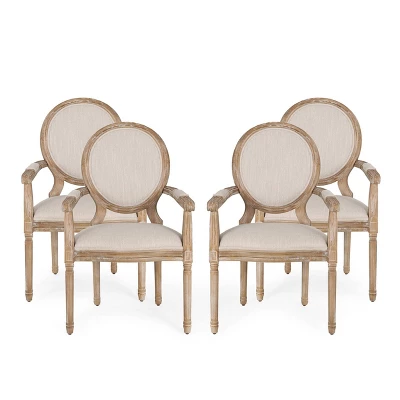 Set Of 4 Judith French Country Wood Upholstered Dining Chairs - Christopher Knight Home 11 Set Of 4 Judith French Country Wood Upholstered Dining Chairs - Christopher Knight Home - Image 11