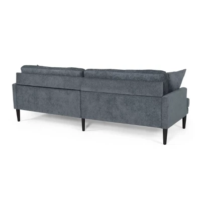 Malverne Contemporary 3 Seater Fabric Sofa With Accent Pillows Charcoal/Dark Brown - Christopher Knight Home 2 Malverne Contemporary 3 Seater Fabric Sofa With Accent Pillows Charcoal/Dark Brown - Christopher Knight Home - Image 2
