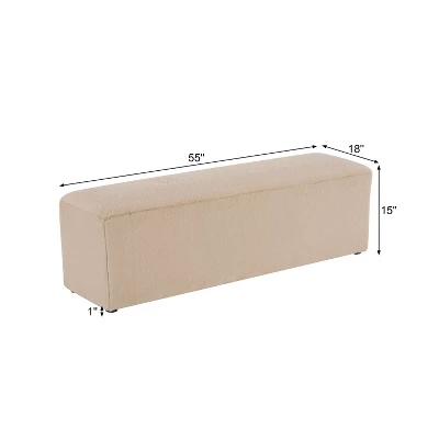 Christopher Knight Home Annette Modern Upholstered Long Ottoman 2 Christopher Knight Home Annette Modern Upholstered Long Ottoman - Image 2