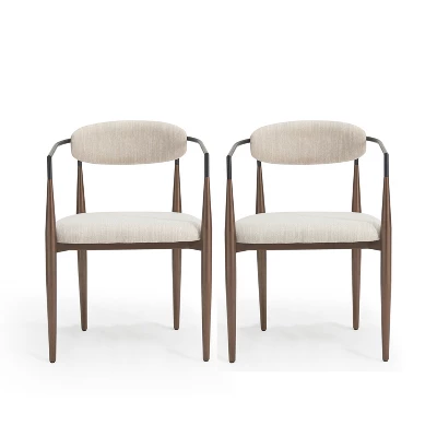 Christopher Knight Home Teuvo Modern Fabric Upholstered Iron Dining Chairs (Set Of 2) 1 Christopher Knight Home Teuvo Modern Fabric Upholstered Iron Dining Chairs (Set Of 2)