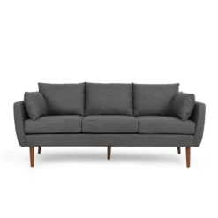Feichko Contemporary Fabric Pillow Back 3 Seater Sofa - Christopher Knight Home -Living Furniture GUEST 7b46eb55 34c1 4128 97e2 ab597049ffd7