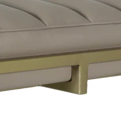 Riebe Contemporary Handmade Channel Stitch Ottoman Bench Dark Cream/Matte Gold - Christopher Knight Home -Living Furniture GUEST 7b542bf6 f0e4 44eb a9ff b04169025fcf