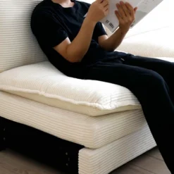 Christopher Knight Home Johnson Mid-Century Modern 115.34" Wood And Corduroy Upholstered 3-Seater Sectional Sofa -Living Furniture GUEST 7c1740a4 f16e 4ce6 9301 94ae4e691bb1