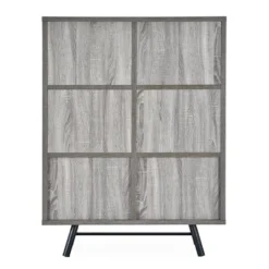 Hulbert Modern Industrial 6 Shelf Multi Functional Cabinet - Christopher Knight Home -Living Furniture GUEST 7c283bc8 2854 4b22 9182 f084cc32e62d