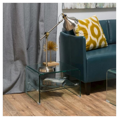 Ramona Glass End Table Clear - Christopher Knight Home 1 Ramona Glass End Table Clear - Christopher Knight Home