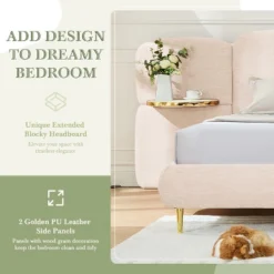 Christopher Knight Home Lindis Modern Upholstered Bed With 2 Built-in Shelves 10 Christopher Knight Home Lindis Modern Upholstered Bed With 2 Built-in Shelves -Living Furniture GUEST 7ccd8db6 171e 4b4d af4d d4a38fc11c46