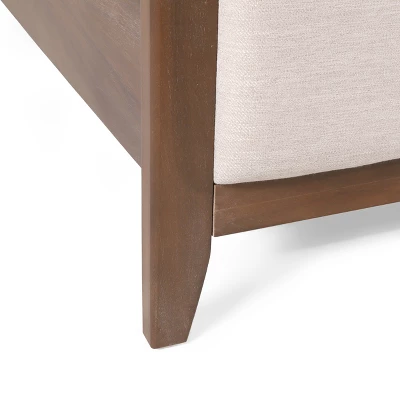 Christopher Knight Home Aura Acacia Wood Upholstered Bed Frame With Headboard And Footboard 8 Christopher Knight Home Aura Acacia Wood Upholstered Bed Frame With Headboard And Footboard - Image 8