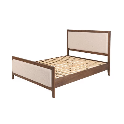 Christopher Knight Home Aura Acacia Wood Upholstered Bed Frame With Headboard And Footboard 1 Christopher Knight Home Aura Acacia Wood Upholstered Bed Frame With Headboard And Footboard
