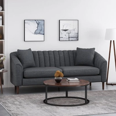 Ansonia Contemporary Fabric 3 Seater Sofa - Christopher Knight Home 1 Ansonia Contemporary Fabric 3 Seater Sofa - Christopher Knight Home